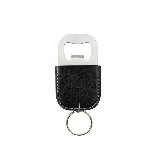 MOQ100 PU Stainless Steel Bottle Opener Keychain