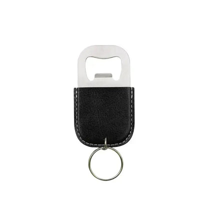 MOQ100 PU Stainless Steel Bottle Opener Keychain
