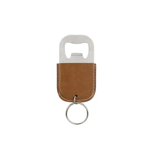 MOQ100 PU Stainless Steel Bottle Opener Keychain