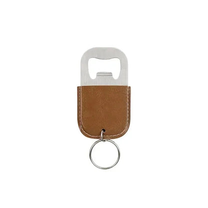 MOQ100 PU Stainless Steel Bottle Opener Keychain