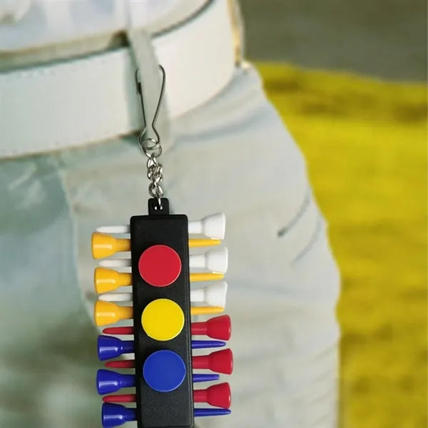Golf Tee Holder with Ball Markers and Clip