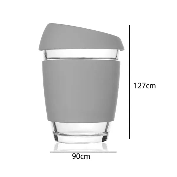 12oz. Double Wall Insulated Glass Tumbler with Lid