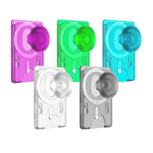 Magnetic Phone Grip and Stand with Card Holder