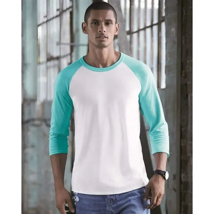 JERZEES Premium Blend Ringspun Three-Quarter Sleeve Ragla...