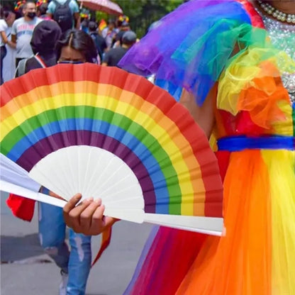 Rainbow Hand Folding Fans