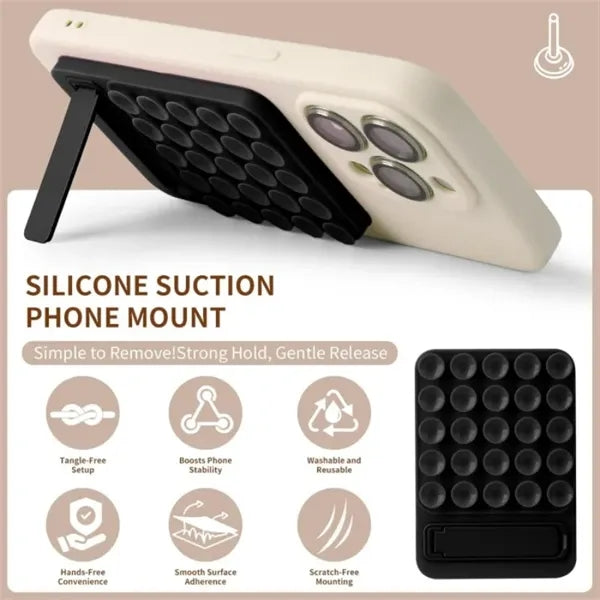 2 in 1 Silicone Suction Cup Selfies Videos Phone Case Mount