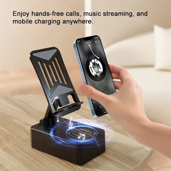 Phone Stand with Wireless Bluetooth Speaker and Power Bank