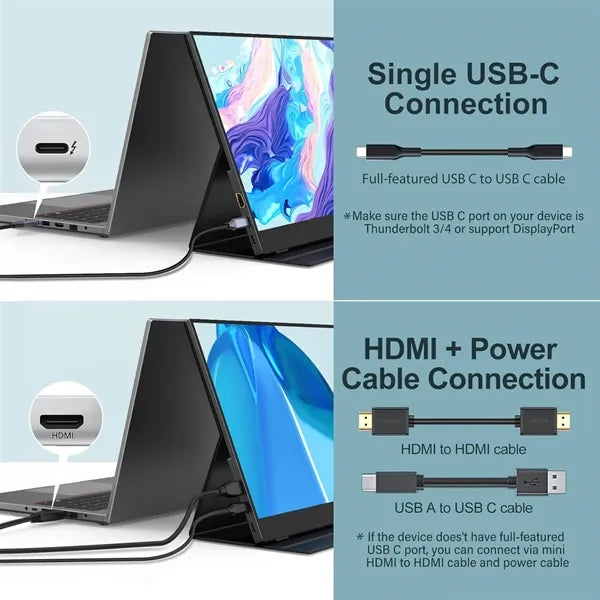 15.6'' Portable Monitor FHD 1080P with Protective Case