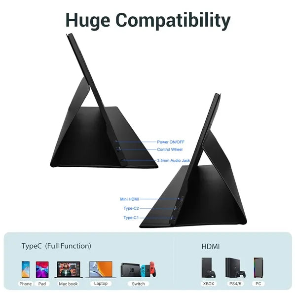 15.6'' Portable Monitor FHD 1080P with Protective Case