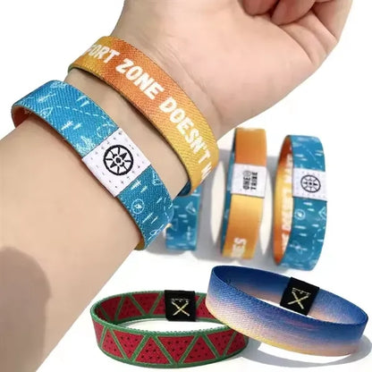 Elastic Event Wristband W/ Customizable Wove Label