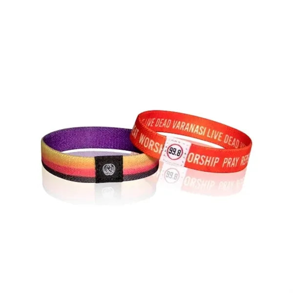 Elastic Event Wristband W/ Customizable Wove Label