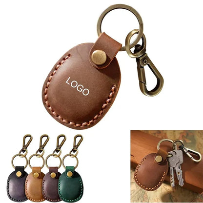 Leather Airtag Holder Keychain