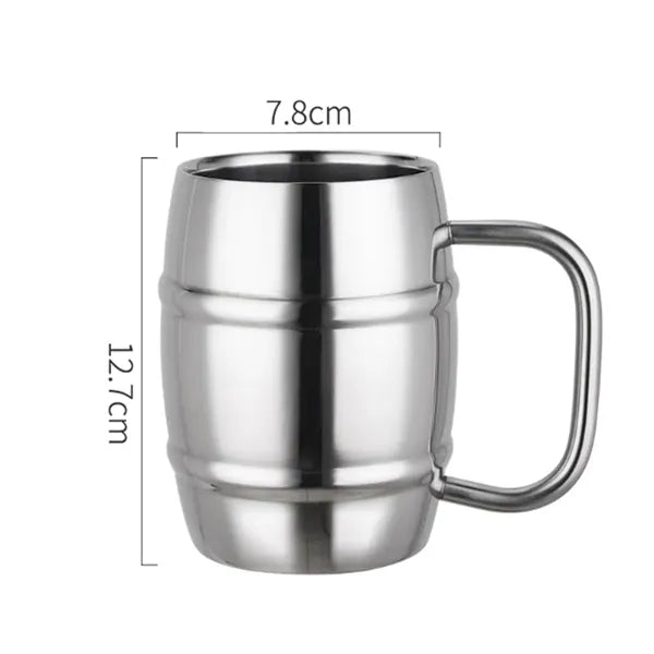17oz. Stainless Steel Barrel Style Beer Mug