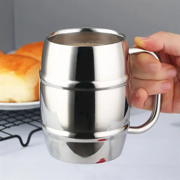 17oz. Stainless Steel Barrel Style Beer Mug