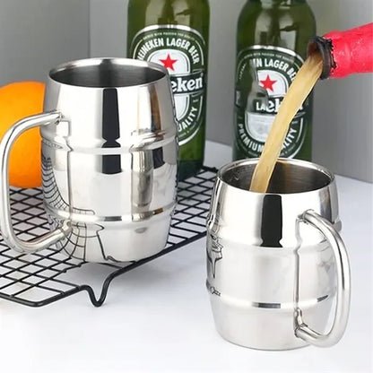 17oz. Stainless Steel Barrel Style Beer Mug
