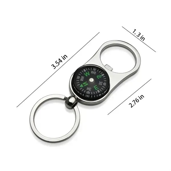 Multi-Tool Keychain with Compass and Bottle Opener
