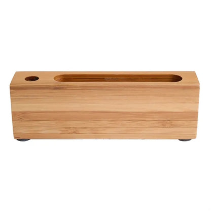 Bamboo Business Card and Pen Holder Clock