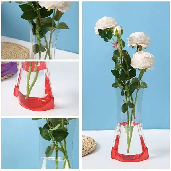 Foldable Clear PVC Vase  Stylish & Shatterproof