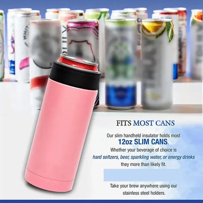 Universal beer 12oz stainless steel insulated can cooler