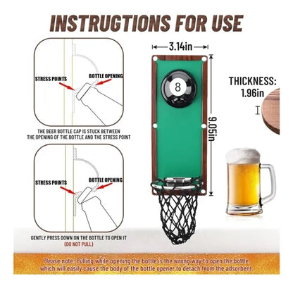 Billiard Ball Beer Bottle Opener Wall