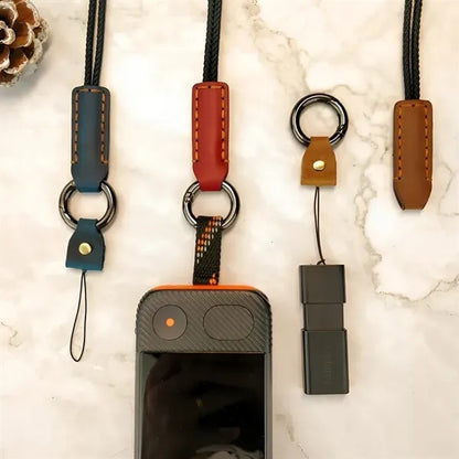 Leather Mobile Phone Lanyard Neck Strap