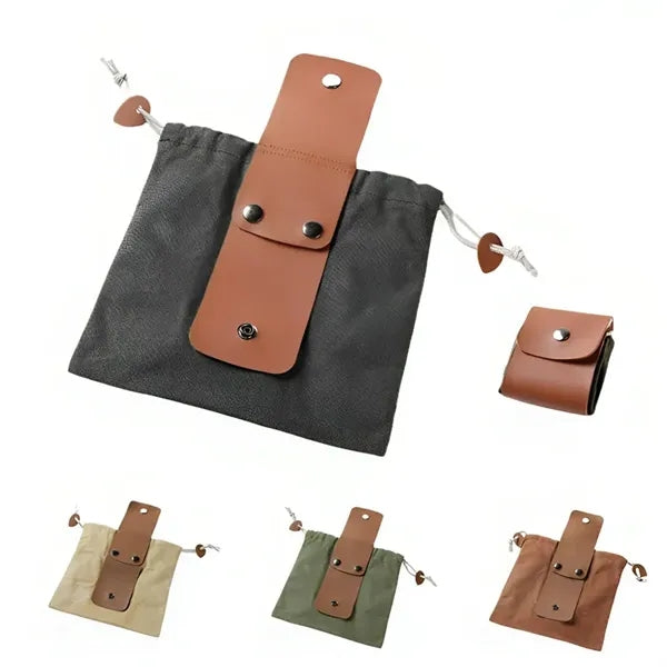 Multipurpose Leather Foraging Pouches for Outdoor