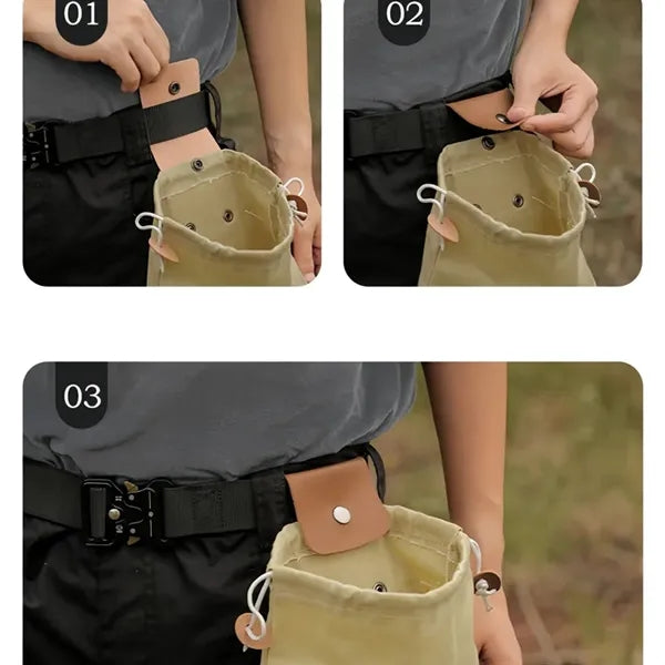 Multipurpose Leather Foraging Pouches for Outdoor