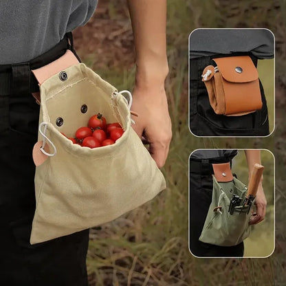 Multipurpose Leather Foraging Pouches for Outdoor