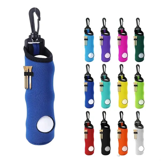 Golf Ball and Tee Holder Bag with Clip