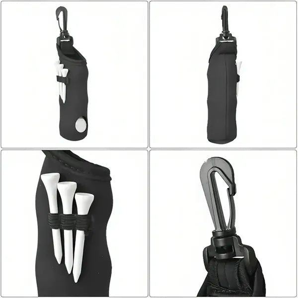 Golf Ball and Tee Holder Bag with Clip