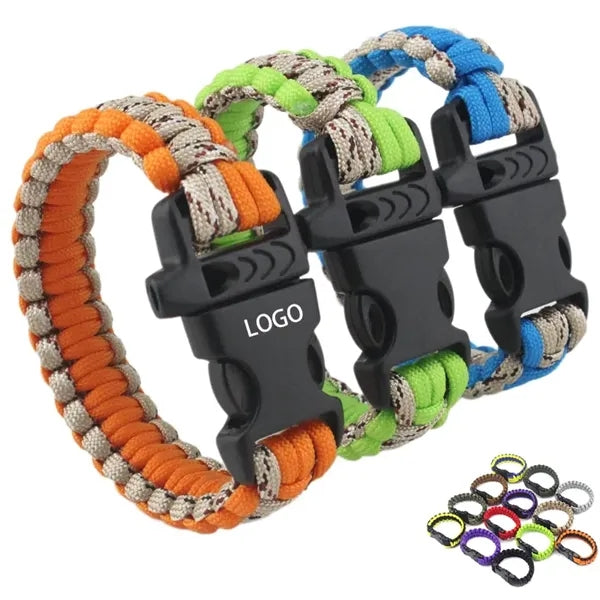 Survival Paracord Bracelets w/Whistle