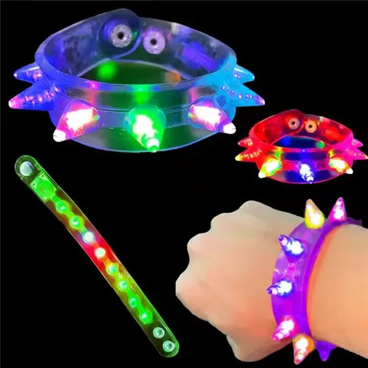 Flashing Spiked Cuffs Bracelets