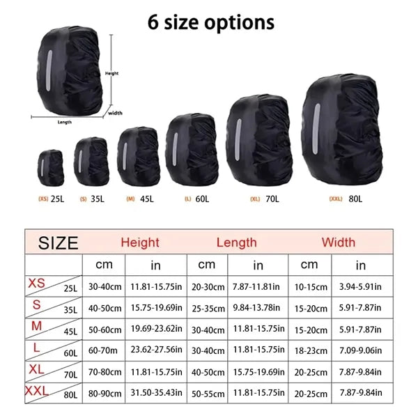 Reflective Mountaineering Backpack Rain Cover