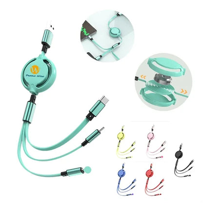 Multifunctional 3-In-1 Retractable Fast Charging Data Cable