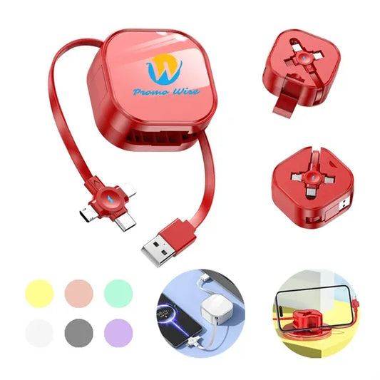 Bracketable Super Fast Charging Data Cable Three In One