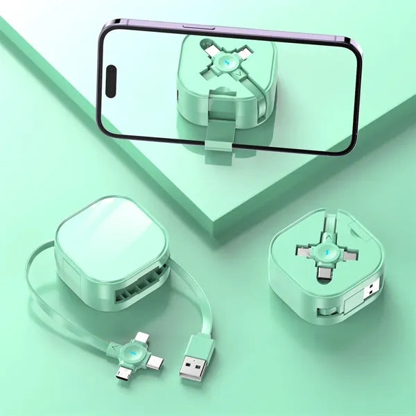 Bracketable Super Fast Charging Data Cable Three In One