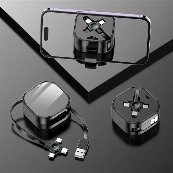 Bracketable Super Fast Charging Data Cable Three In One