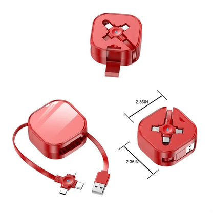 Bracketable Super Fast Charging Data Cable Three In One