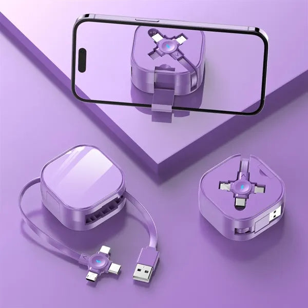 Bracketable Super Fast Charging Data Cable Three In One