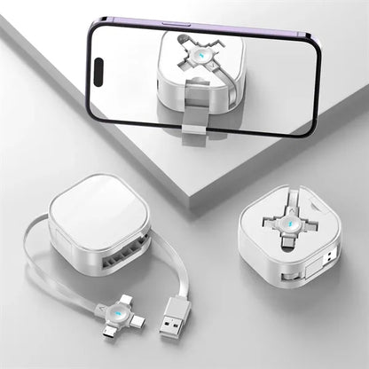 Bracketable Super Fast Charging Data Cable Three In One