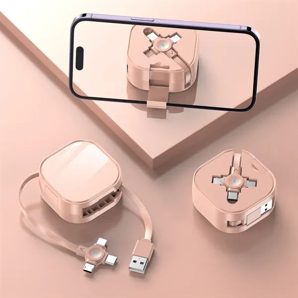 Bracketable Super Fast Charging Data Cable Three In One