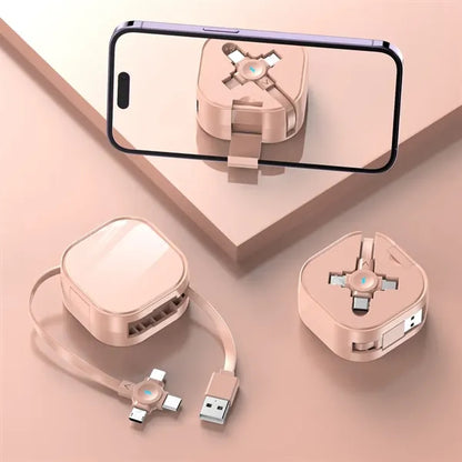 Bracketable Super Fast Charging Data Cable Three In One