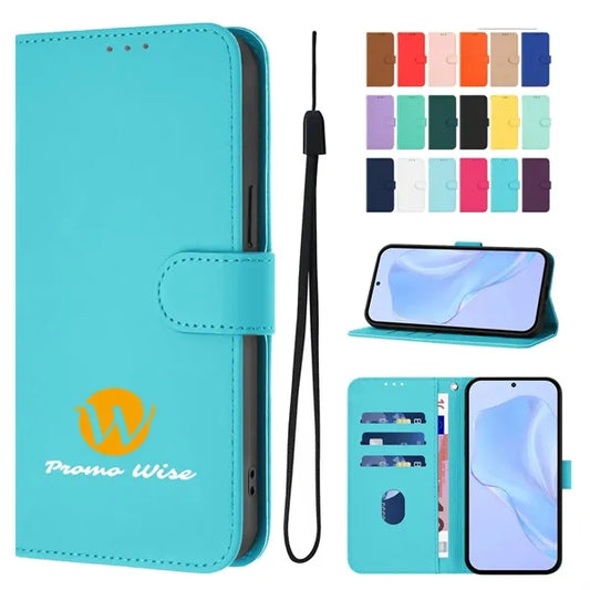 Multifunctional Solid Color Splash-Proof Leather Phone Case