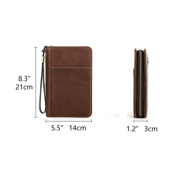 Genuine Leather Crazy Horse Vintage Wrist Cigar Case