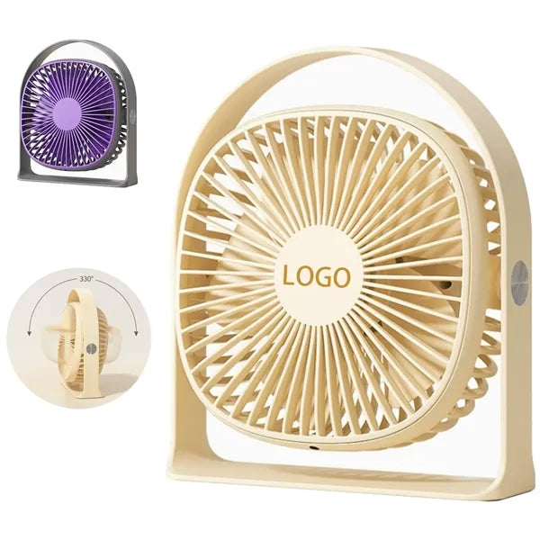 Portable Desk Fan With Soft Night Light