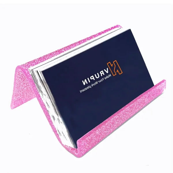 Acrylic Glitter Business Card Holder