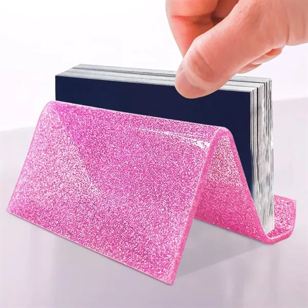 Acrylic Glitter Business Card Holder