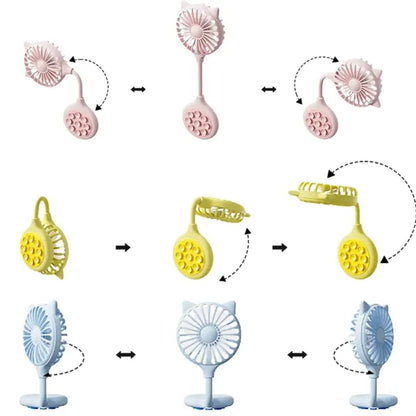 Foldable Mini Fan With Suction Cup