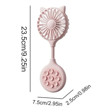 Foldable Mini Fan With Suction Cup