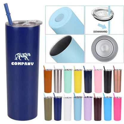 20oz Skinny Double Wall Tumbler With Straw